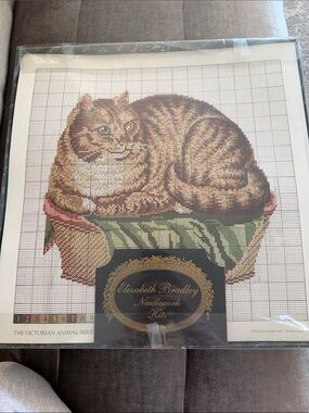Elizabeth Bradley Brown Tabby Cat Needlework Kit -Made in Great Britain